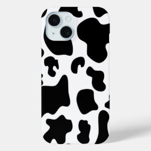 Black and White Cow iPhone 15 Case