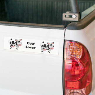 Black And White Cow Design Bumper Sticker