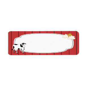 Black and White Cow Label