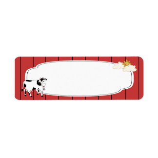 Black and White Cow Label