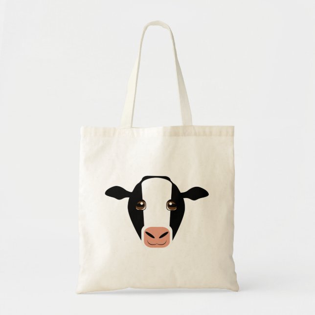 Black and White Cow on Tote Bag (Front)