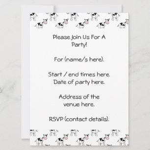 Black and White Cow Pattern. Invitation