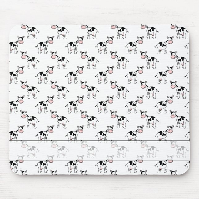Black and White Cow Pattern. Mouse Mat (Front)