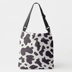 Black and White Cow Pattern Print Crossbody Bag