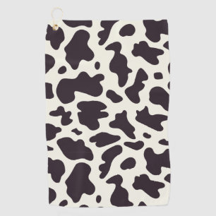 Black and White Cow Pattern Print Golf Towel