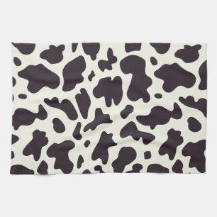 Black and White Cow Pattern Print Shower Curtain Tea Towel