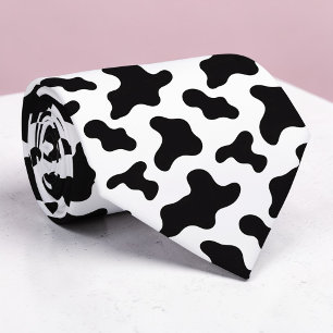 Black and White Cow Print Custom Necktie