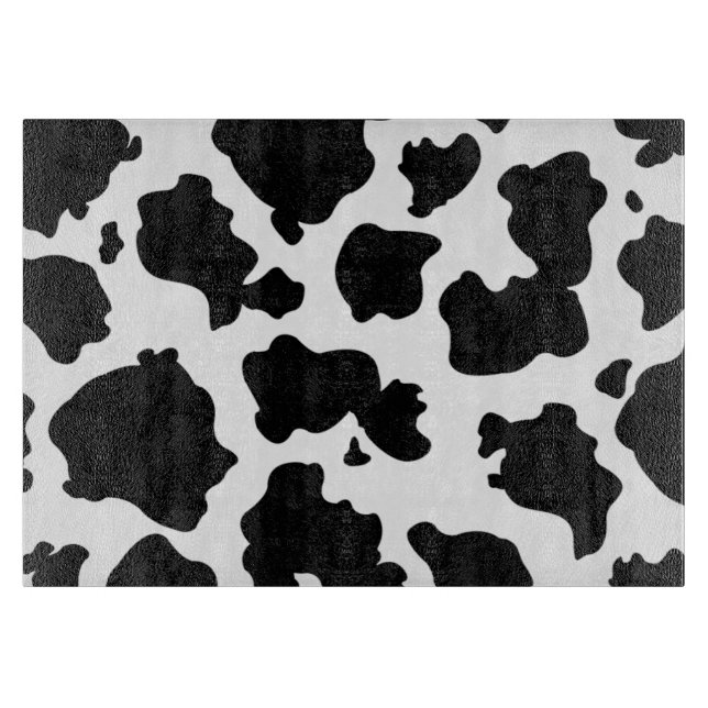 Black and white cow print cutting board (Front)