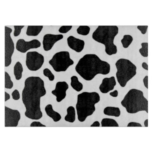 Black and white cow print cutting board