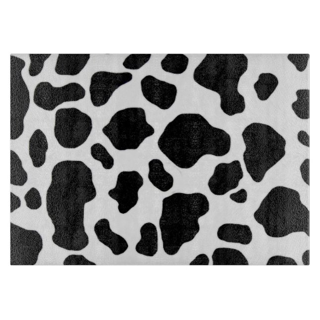 Black and white cow print cutting board (Front)