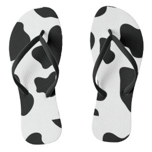 Black and white Cow Print Flip Flops