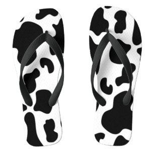 Black and White Cow print Flip Flops