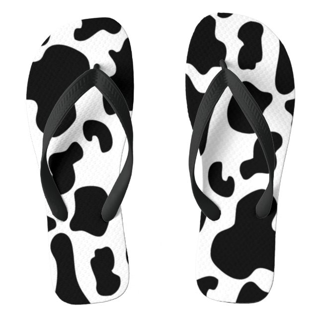 Black and White Cow print Flip Flops (Footbed)