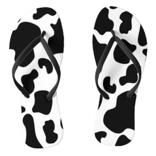 Black and White Cow print Flip Flops