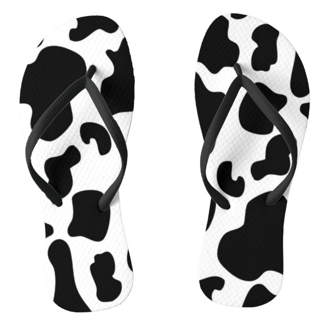 Black and White Cow print Flip Flops (Footbed)