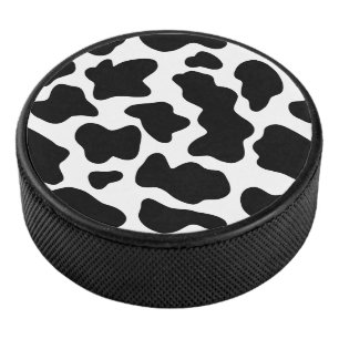 Black And White Cow Print Hockey Puck