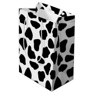 Black And White Cow Print Medium Gift Bag