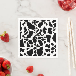 Black and White Cow Print Napkin