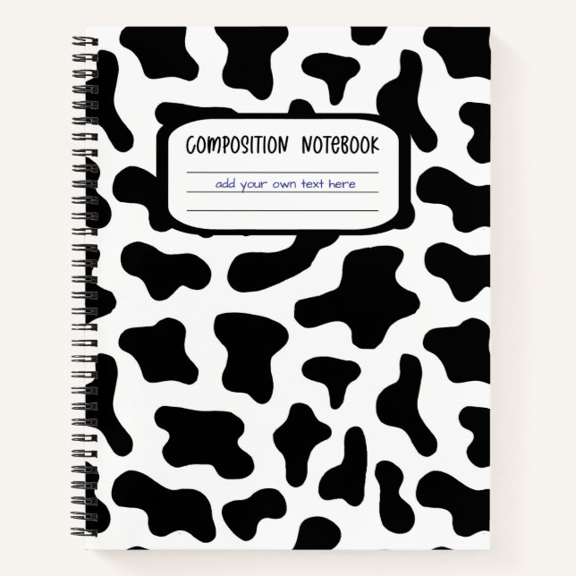 Black and White Cow Print Notebook (Front)