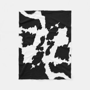Black and white Cow Print Pattern Fleece Blanket