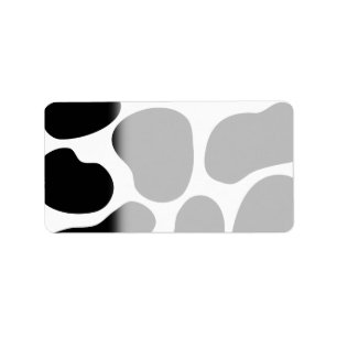Black and White Cow Print Pattern. Label