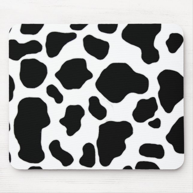 black and white cow print pattern mouse mat (Front)