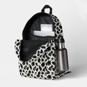 Black and White Cow Print Pattern Printed Backpack