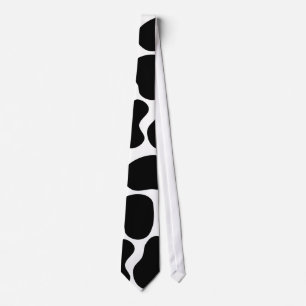Black and White Cow Print Pattern. Tie