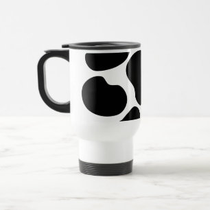 Black and White Cow Print Pattern. Travel Mug