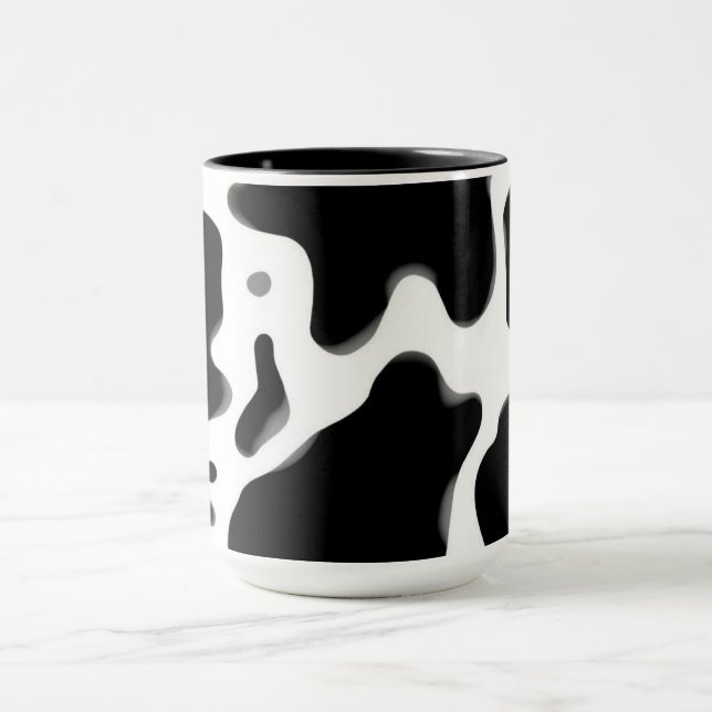 Black and White Cow Print Pattern | Trendy Animal  Mug (Center)