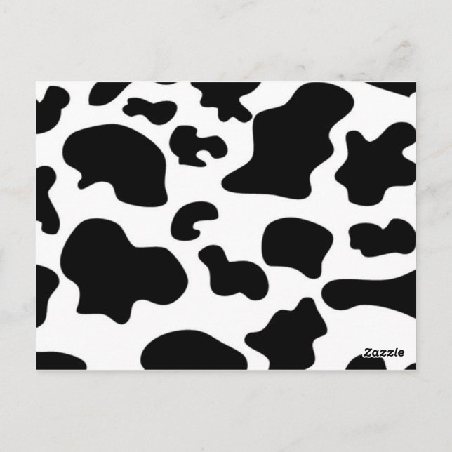 Black and White Cow print Postcard (Back)