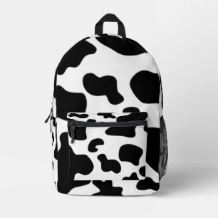 Black and White Cow print Printed Backpack