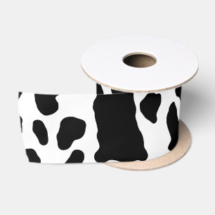 Black and White Cow Print Satin Ribbon