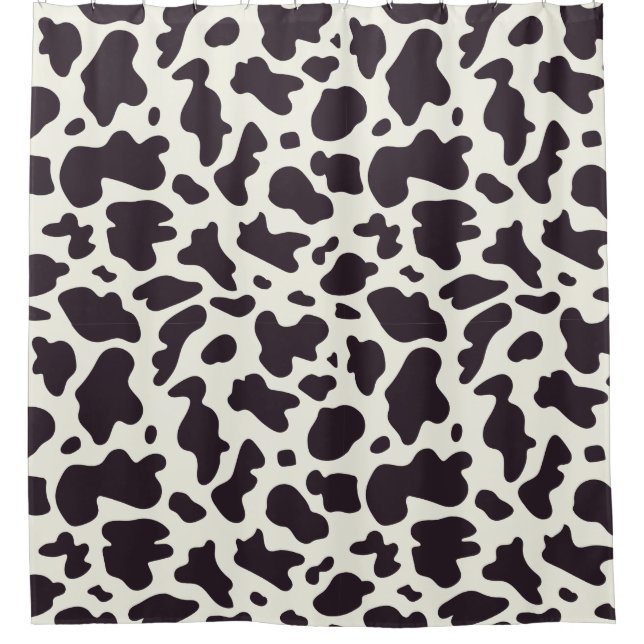 Black and White Cow Print Shower Curtain (Front)