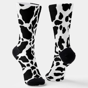 Black and White Cow Print Socks