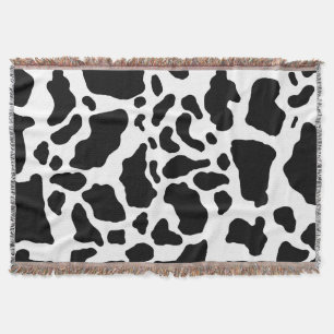 Black and White Cow Print Throw Blanket