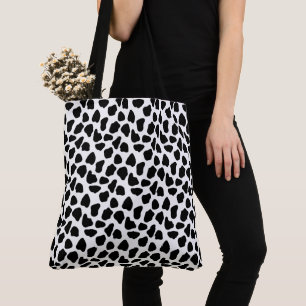 Black And White Cow Print Tote Bag