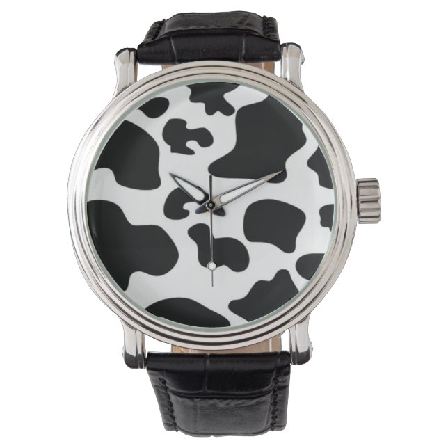 Black and White Cow print Watch (Front)