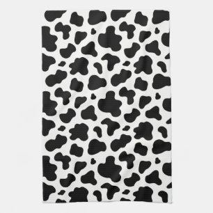 Black And White Cow Print Western Cowboy Southern Tea Towel