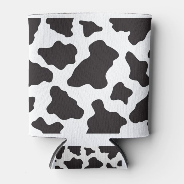 Black and White Cow Skin Can Cooler Beer Sleeve (Front)