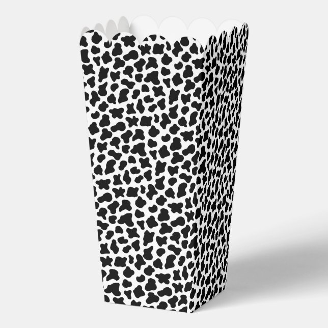 Black and white cow skin pattern favour box (Back)