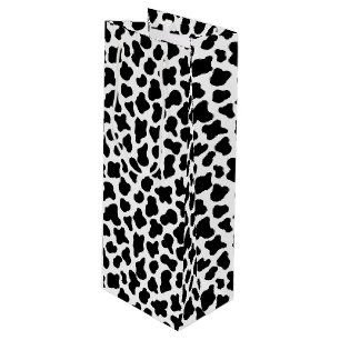 Black and white cow skin pattern wine gift bag