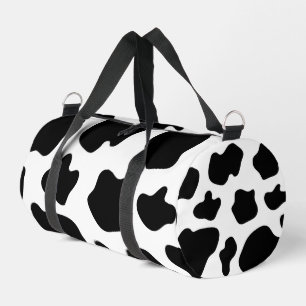 Black and white cow spots pattern duffle bag