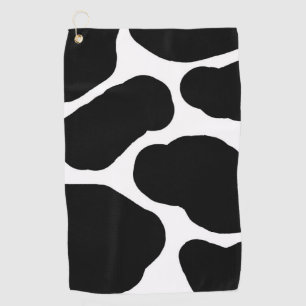 Black and White Cow Spots Pattern  Golf Towel