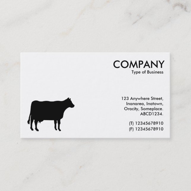 Black and White Cow Symbols Business Card (Front)