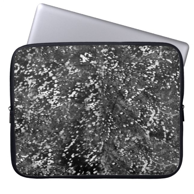 Black and White Cowhide Country Western Laptop Sleeve (Front)