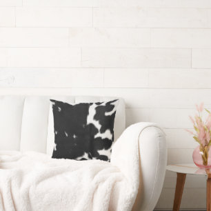Black and White Cowhide Print, Farmhouse decor Cushion