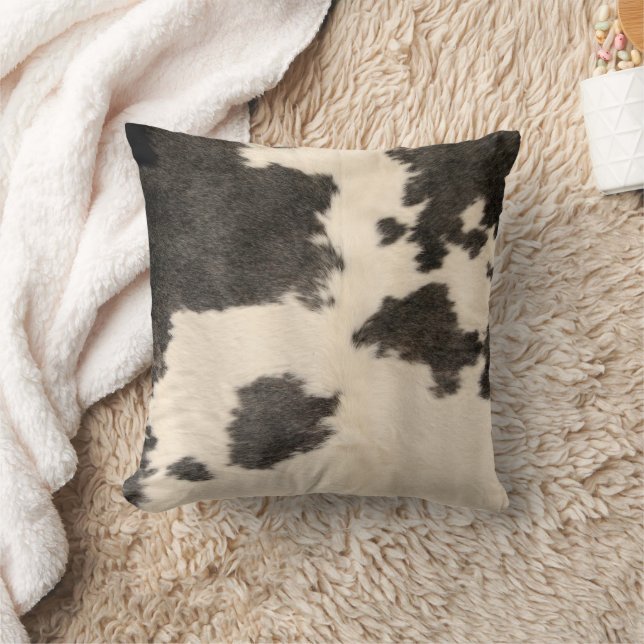 Black and White Cowhide Print, Farmhouse decor  Cushion (Blanket)
