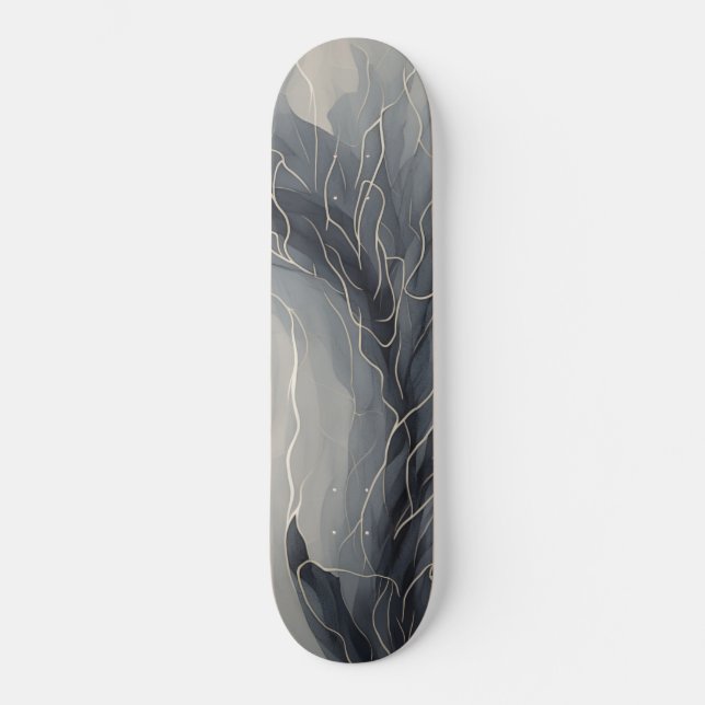 Black and White Cracked Skateboard (Front)