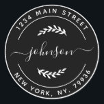 Black and White Create Your Own Stickers<br><div class="desc">Create Your Own Round Return Address White Black Classic Round Sticker</div>